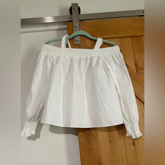 LOFT Tops - LOFT White Ruffled Off-the-Shoulder Blouse